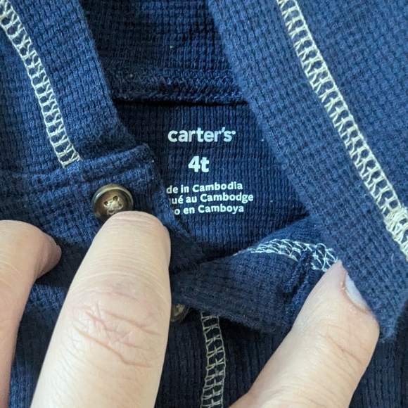 2 Waffle Long Sleeved 4T Hooded Shirts - Picture 5 of 8